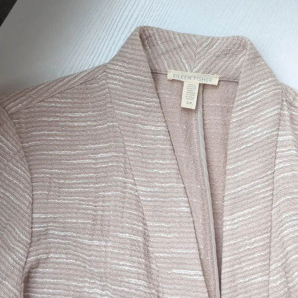 Eileen Fisher Rhythmic Cotton Slub Kimono Jacket in a natural beige color - Picture 12 of 13
